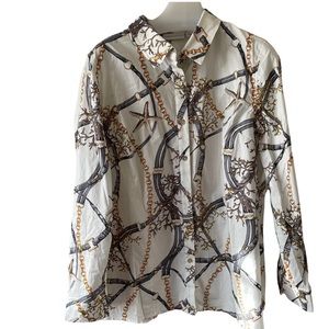 Susan Graver chain button down shirt size 12